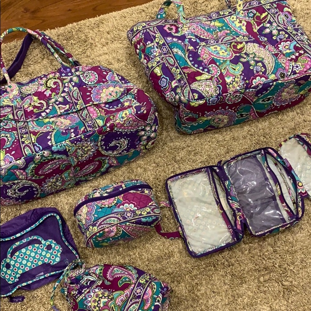Vera Bradley Heather 7pc set Grand Traveler, tote